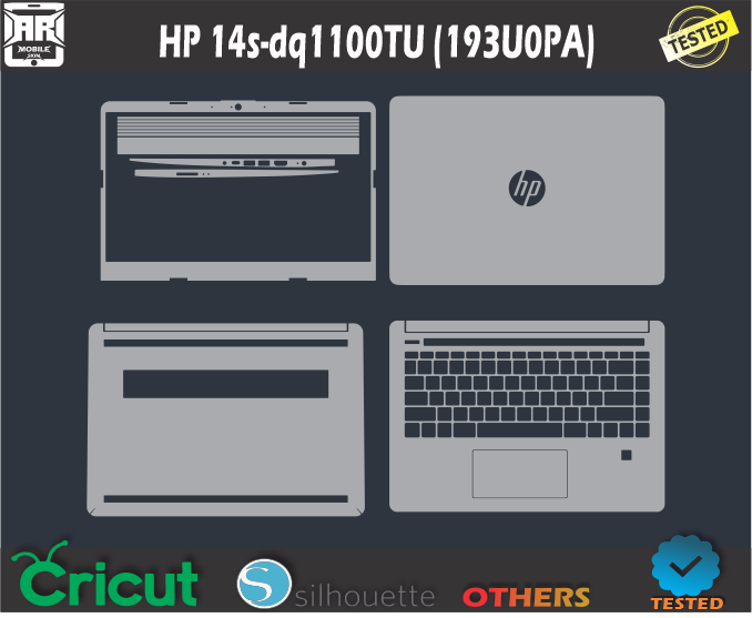 HP 14s dq1100TU (193U0PA) Skin Template Vector