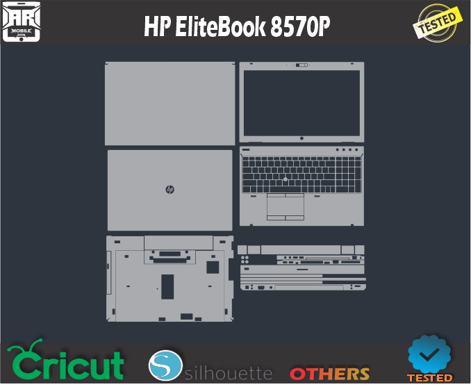 HP EliteBook 8570P Skin Template Vector