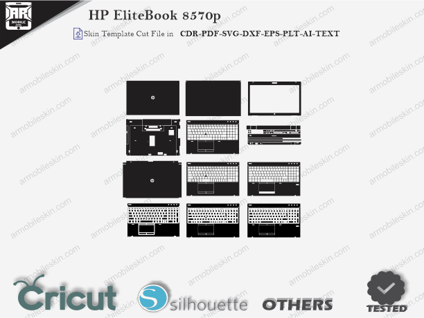 HP EliteBook 8570P Skin Template Vector