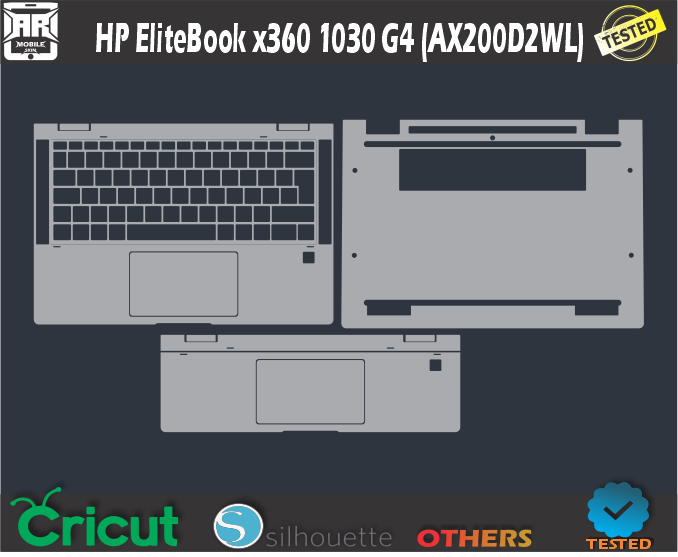 HP EliteBook x360 1030 G4 (AX200D2WL) Skin Template Vector