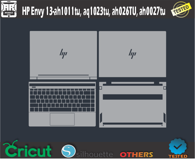 HP Envy 13-ah1011tu aq1023tu ah026TU ah0027tu Skin Template Vector