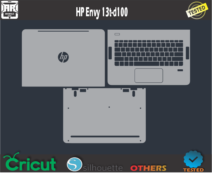 HP Envy 13t-d100 Skin Template Vector