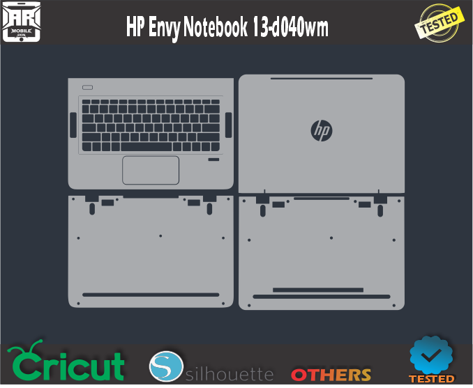 HP Envy Notebook 13-d040wm Skin Template Vector
