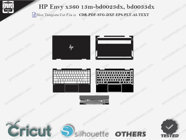 HP Envy x360 13m-bd0023dx, bd0033dx Skin Template Vector
