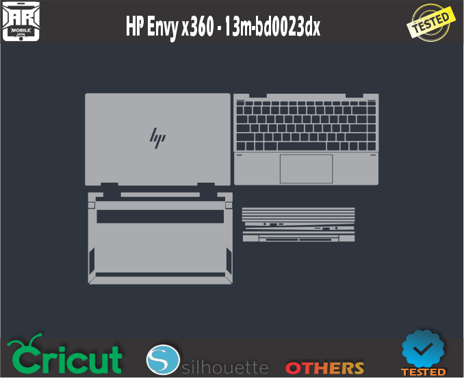 HP Envy x360 13m bd0023dx Skin Template Vector
