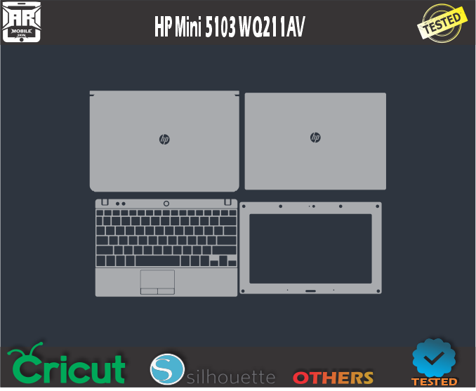 HP Mini 5103 WQ211AV Skin Template Vector