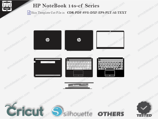 HP NoteBook 14s-cf Series Skin Template Vector