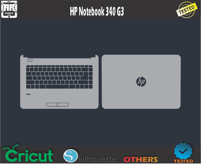 HP Notebook 340 G3 Skin Template Vector