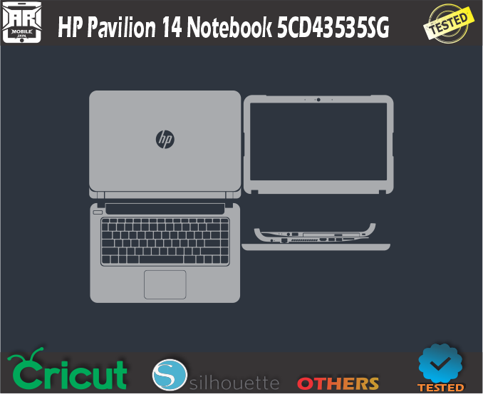 HP Pavilion 14 Notebook 5CD43535SG Skin Template Vector