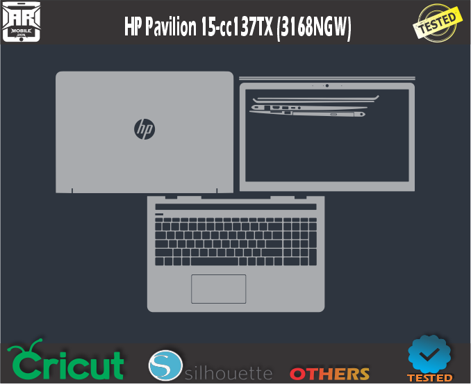 HP Pavilion 15-cc137TX (3168NGW) Skin Template Vector