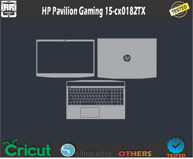 HP Pavilion Gaming 15-cx0182TX Skin Template Vector