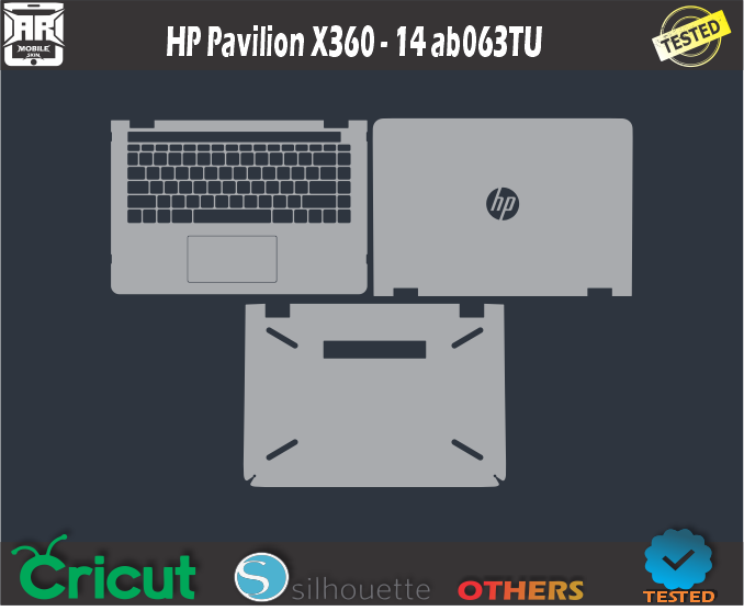 HP Pavilion X360-14 ab063TU Skin Template Vector