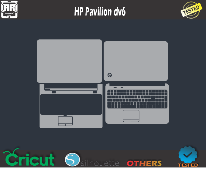 HP Pavilion dv6 Skin Template Vector