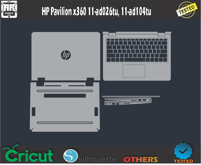 HP Pavilion x360 11-ad026tu 11-ad104tu Skin Template Vector