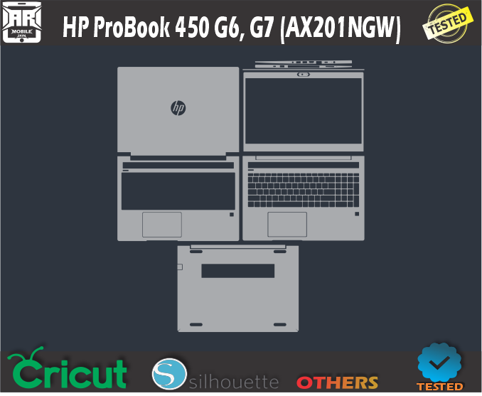 HP ProBook 450 G6 G7 (AX201NGW) Skin Template Vector