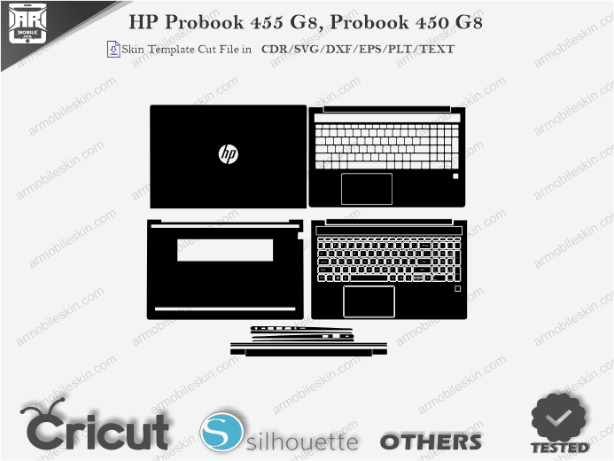 HP Probook 455 G8, Probook 450 G8 Skin Template Vector