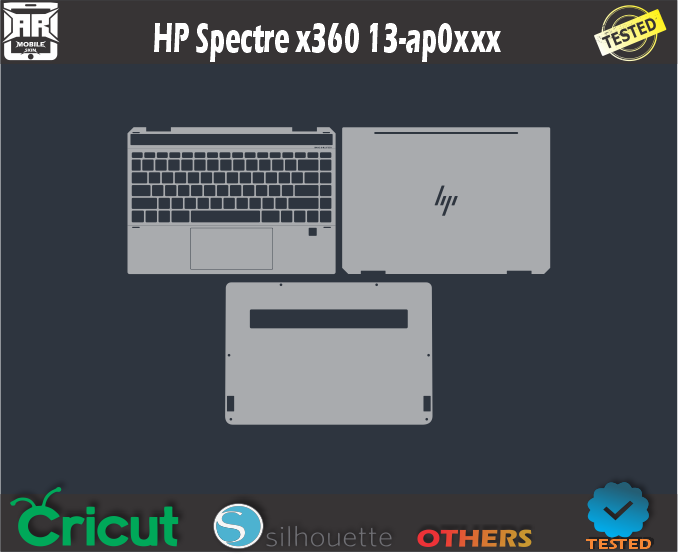 HP Spectre x360 13-ap0xxx Skin Template Vector