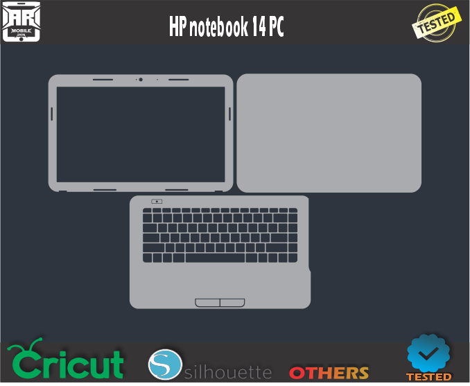 HP notebook 14 PC Skin Template Vector