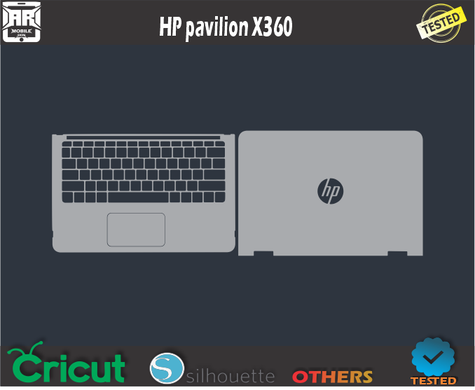 HP pavilion X360 Skin Template Vector