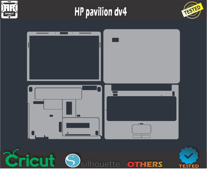 HP pavilion dv4 Skin Template Vector