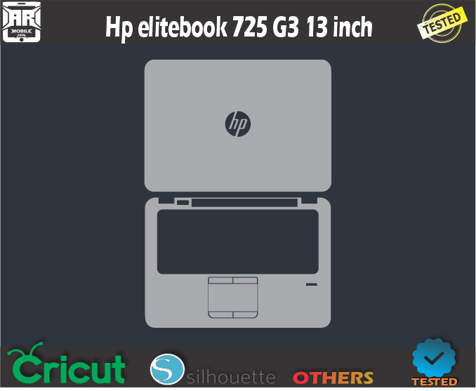 HP elitebook 725 G3 13 inch Skin Template Vector