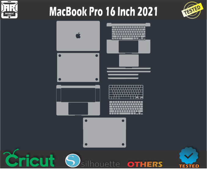 MacBook Pro 16 Inch 2021 Skin Template Vector