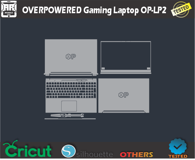 OVERPOWERED Gaming Laptop OP-LP2 Skin Template Vector