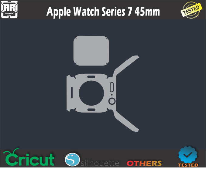 Apple Watch Series 7 45mm Skin Template Vector
