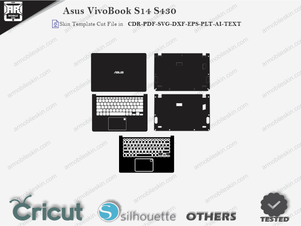 Asus Vivo Book S14 S430 Skin Template Vector