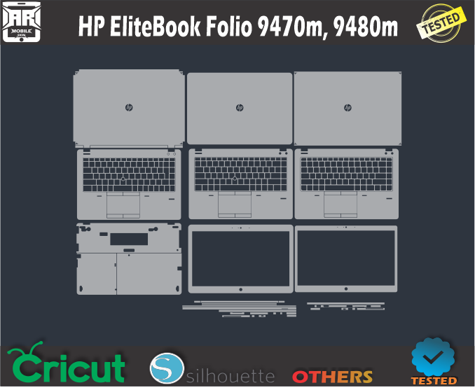 HP EliteBook Folio 9470m, 9480m Skin Template Vector