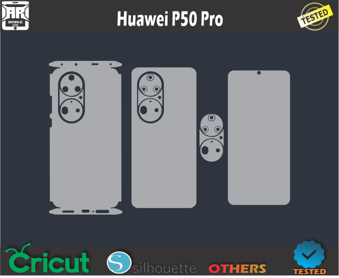 Huawei P50 Pro Skin Template Vector
