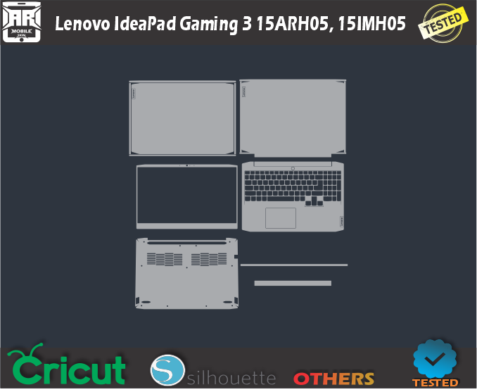 Lenovo IdeaPad Gaming 3 15ARH05 15IMH05 Skin Template Vector