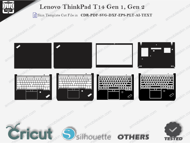 Lenovo ThinkPad T14 Gen 1, Gen 2 Skin Template Vector