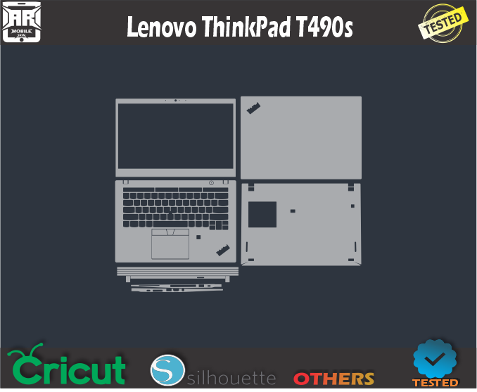Lenovo ThinkPad T490s Skin Template Vector