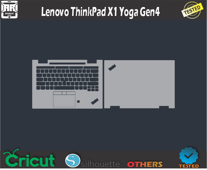 Lenovo ThinkPad X1 Yoga Gen4 Skin Template Vector