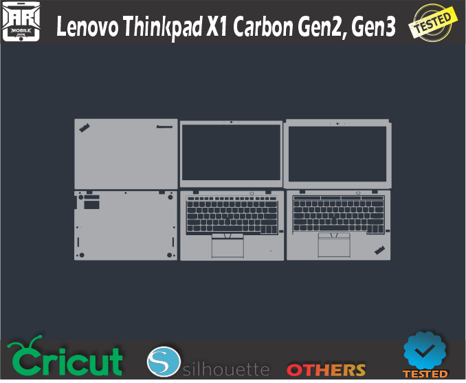 Lenovo Thinkpad X1 Carbon Gen2 Gen3 Skin Template Vector