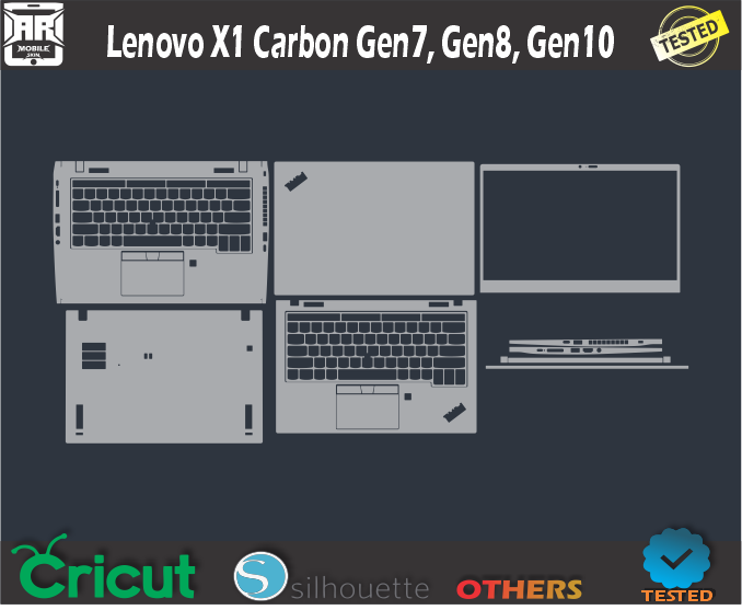 Lenovo X1 Carbon Gen7 Gen8 Gen10 Skin Template Vector