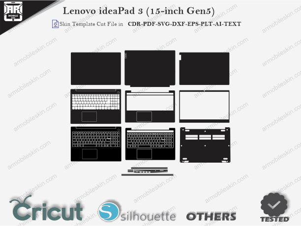 Lenovo IdeaPad 3 (15-inch Gen5) – 15ADA05 (81W1), 15ARE05 (81W4), 15IGL05 (81WQ, 82BU), 15IIL05 (81WE), 15ITL05 (81X8), 15IML05 (81WB, 81WR, 82BS) Skin Template Vector