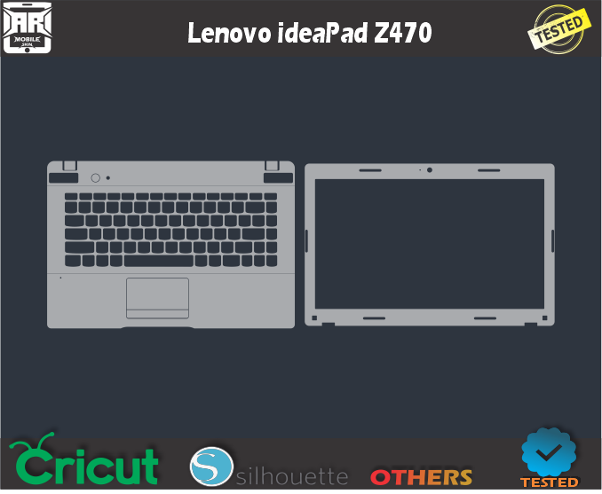 Lenovo ideaPad Z470 Skin Template Vector