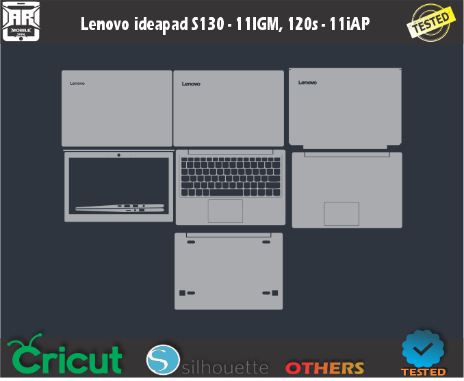 Lenovo ideapad S130-11IGM 120s-11iAP Skin Template Vector
