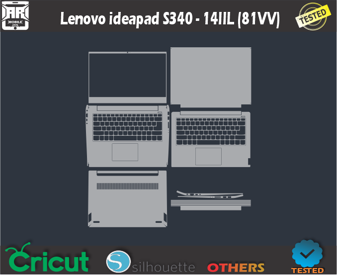 Lenovo ideapad S340-14IIL (81VV) Skin Template Vector