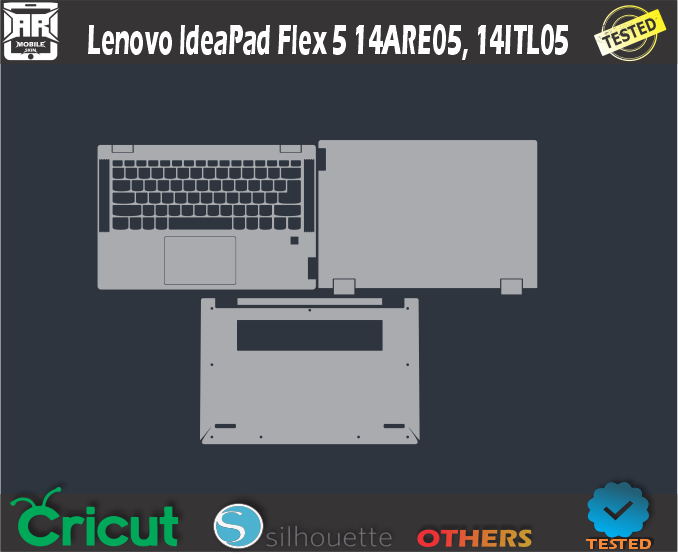 Lenovo ldeaPad Flex 5 14ARE05 14ITL05 Skin Template Vector