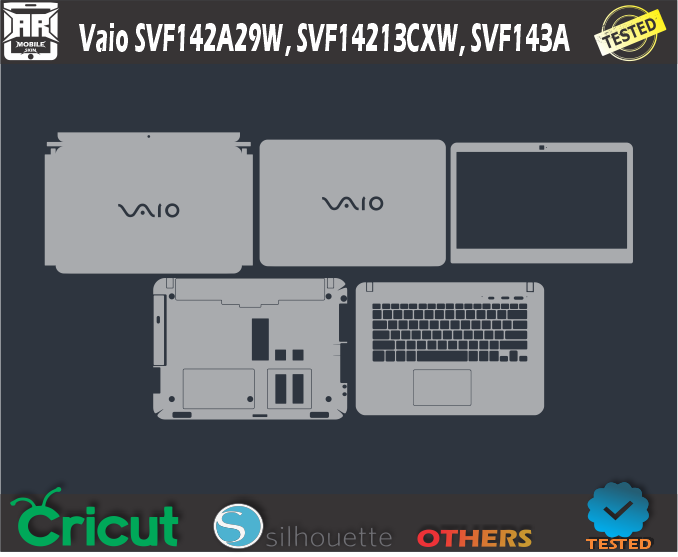 Vaio SVF142A29W SVF14213CXW SVF143A Skin Template Vector