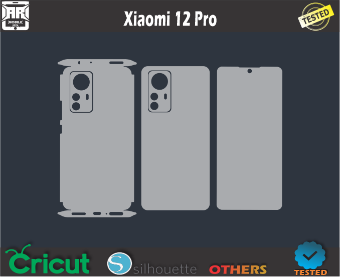 Xiaomi 12 Pro Skin Template Vector