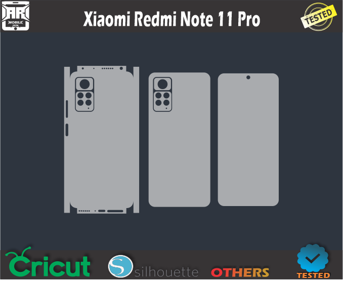 Xiaomi Redmi Note 11 Pro Skin Cut Template Vector