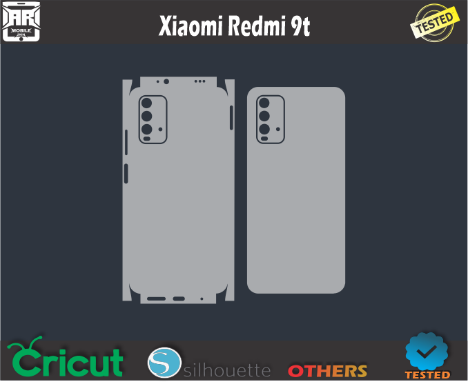 Xiaomi Redmi 9t Skin Template Vector