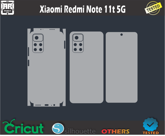 Xiaomi Redmi Note 11t 5G Skin Template Vector