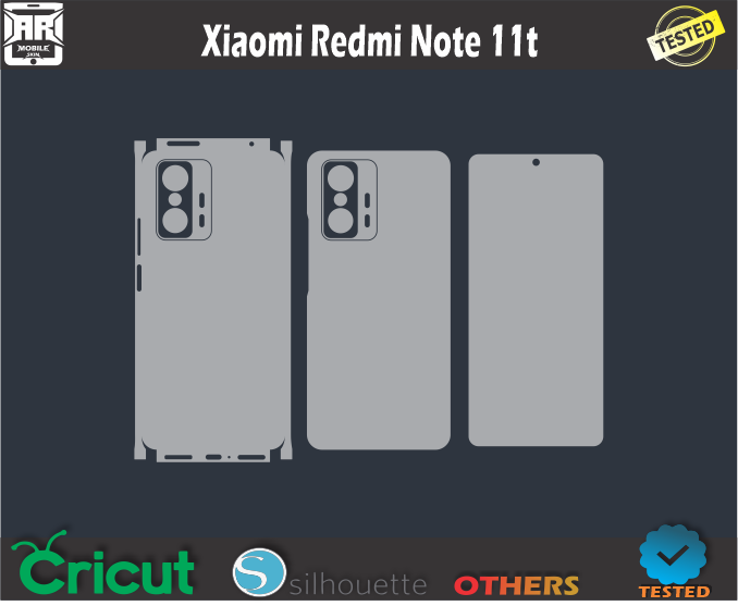 Xiaomi Redmi Note 11t Skin Template Vector