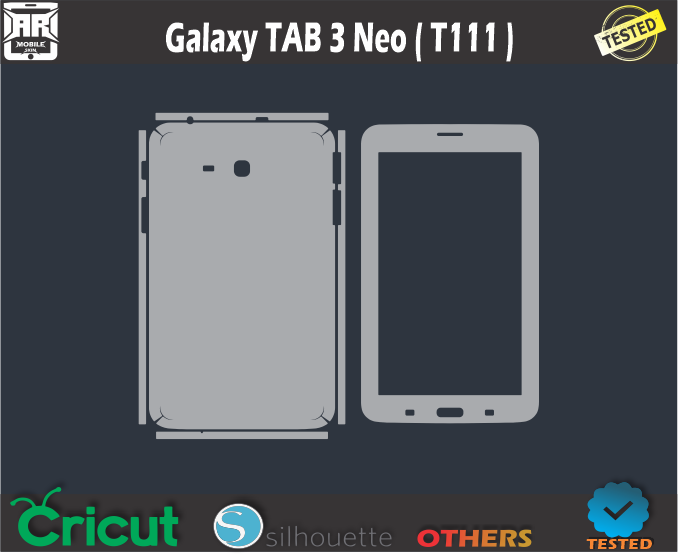 Galaxy TAB 3 Neo ( T111 ) Skin Template Vector