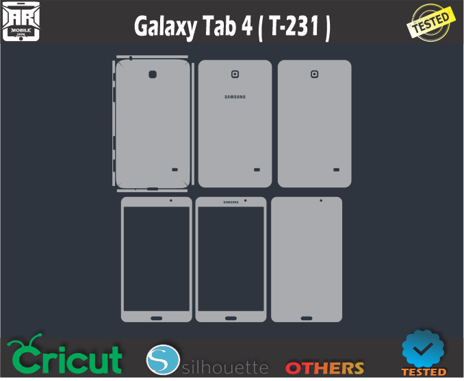 Galaxy Tab 4 ( T-231 ) Skin Template Vector